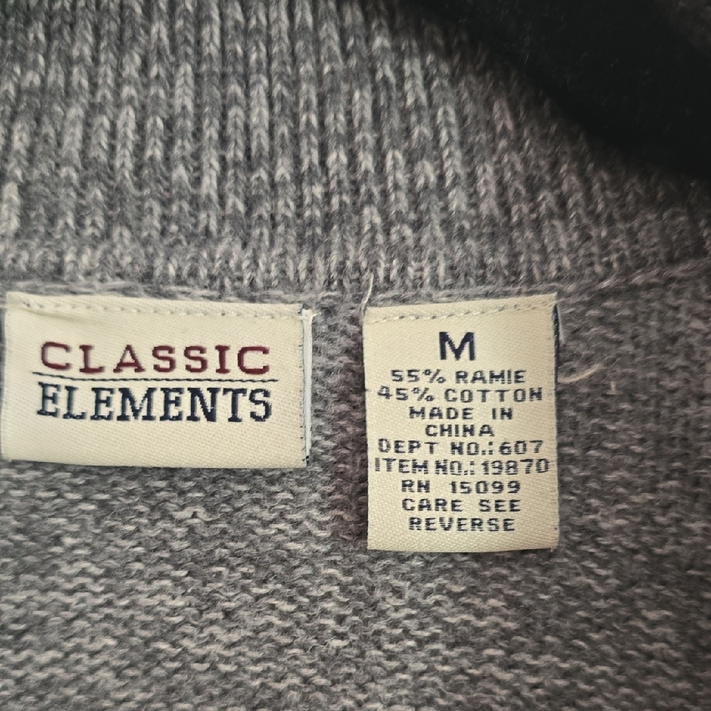 Classic Elements Gray and Black Patterned Full-Zi… - image 2